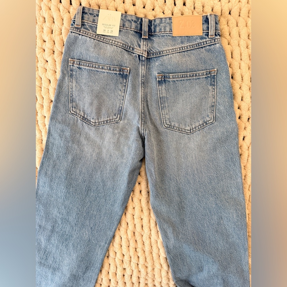 ZARA High-Waist Regular Fit Blue – Size 2 (EU 34) - Picture 9 of 13